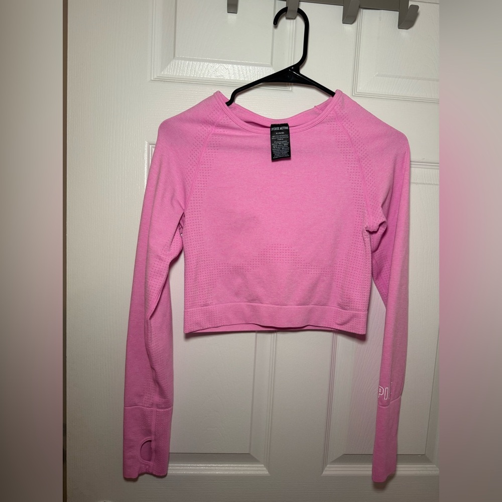 PINK Pink Seamless Longsleeve Workout Crop Top
